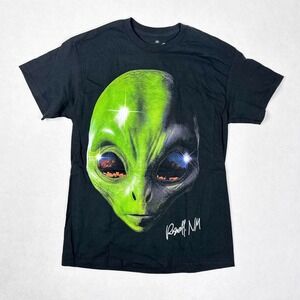 Strange Daze Alien Graphic T-Shirt‎ Roswell NM Mens M Black Cosmic Novelty Tee